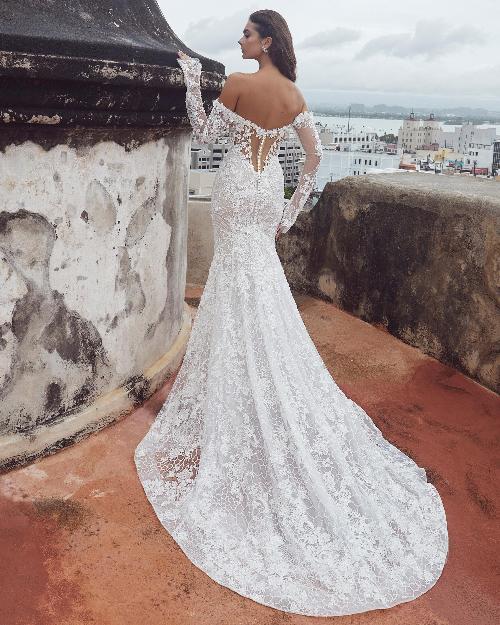 123110 off the shoulder wedding dress with sleeves and lace1